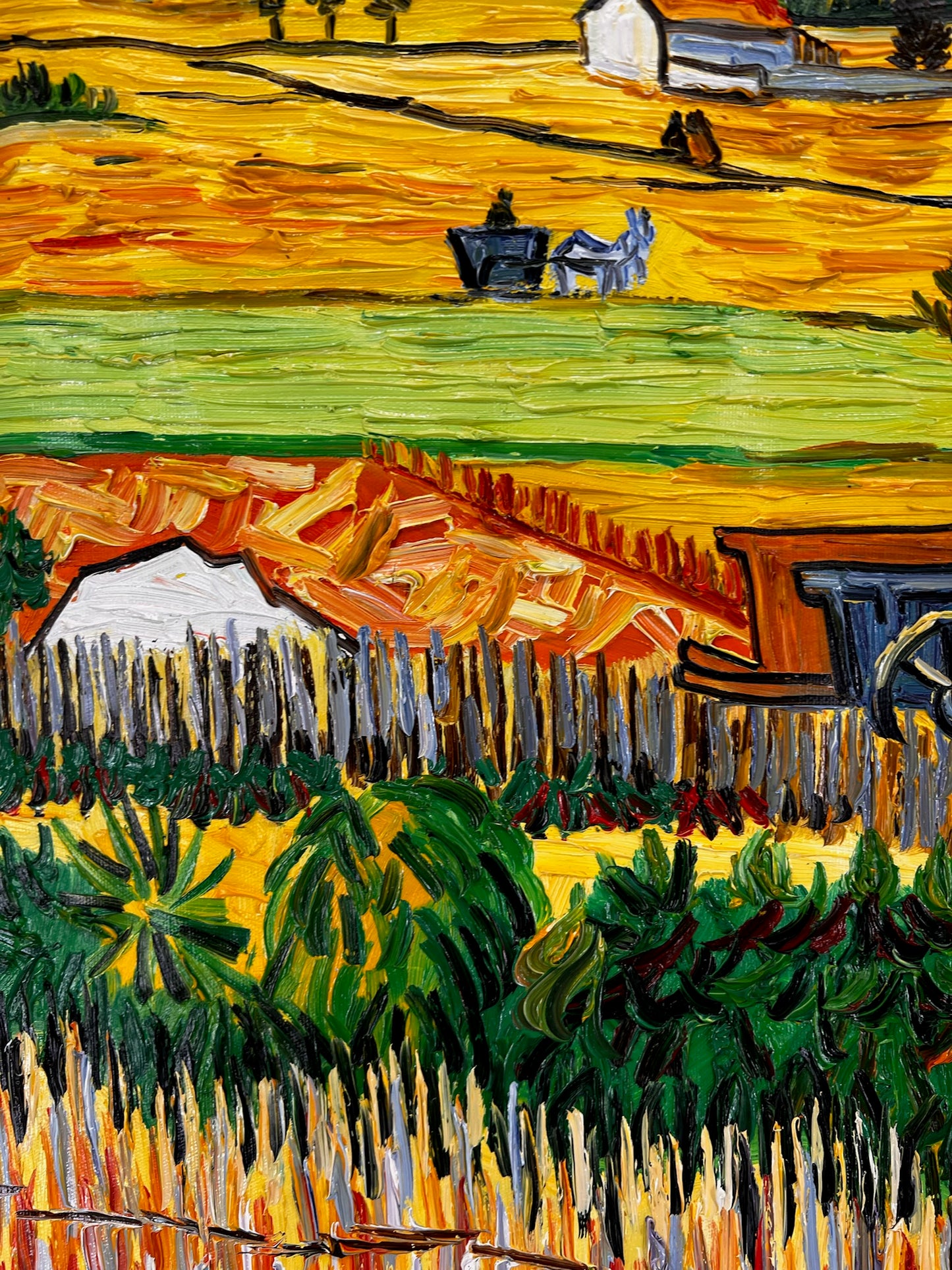 Vincent van Gogh – Handgeschilderd – “De oogst in La Crau” (73 × 92 cm)