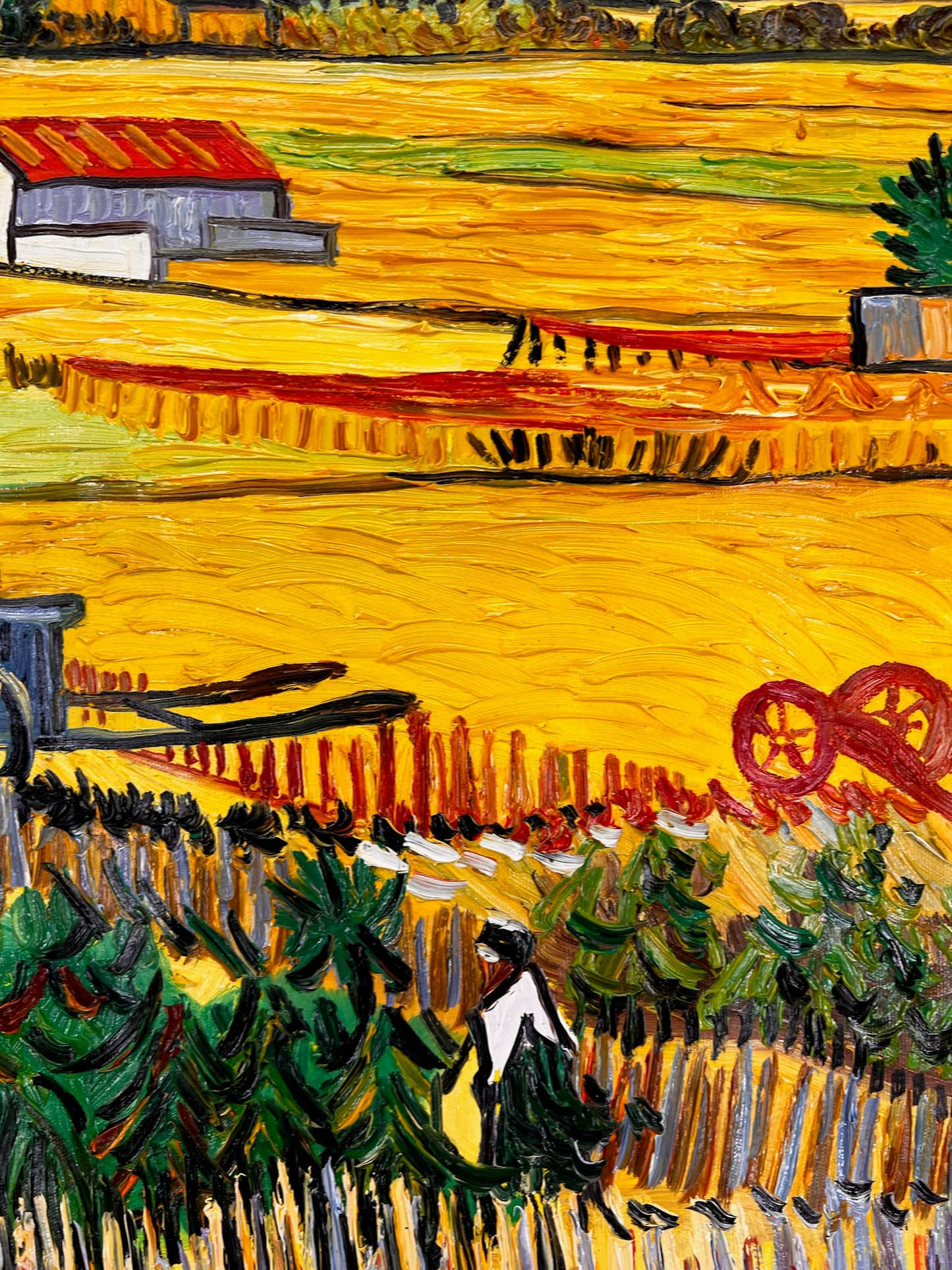 Vincent van Gogh – Handgeschilderd – “De oogst in La Crau” (73 × 92 cm)