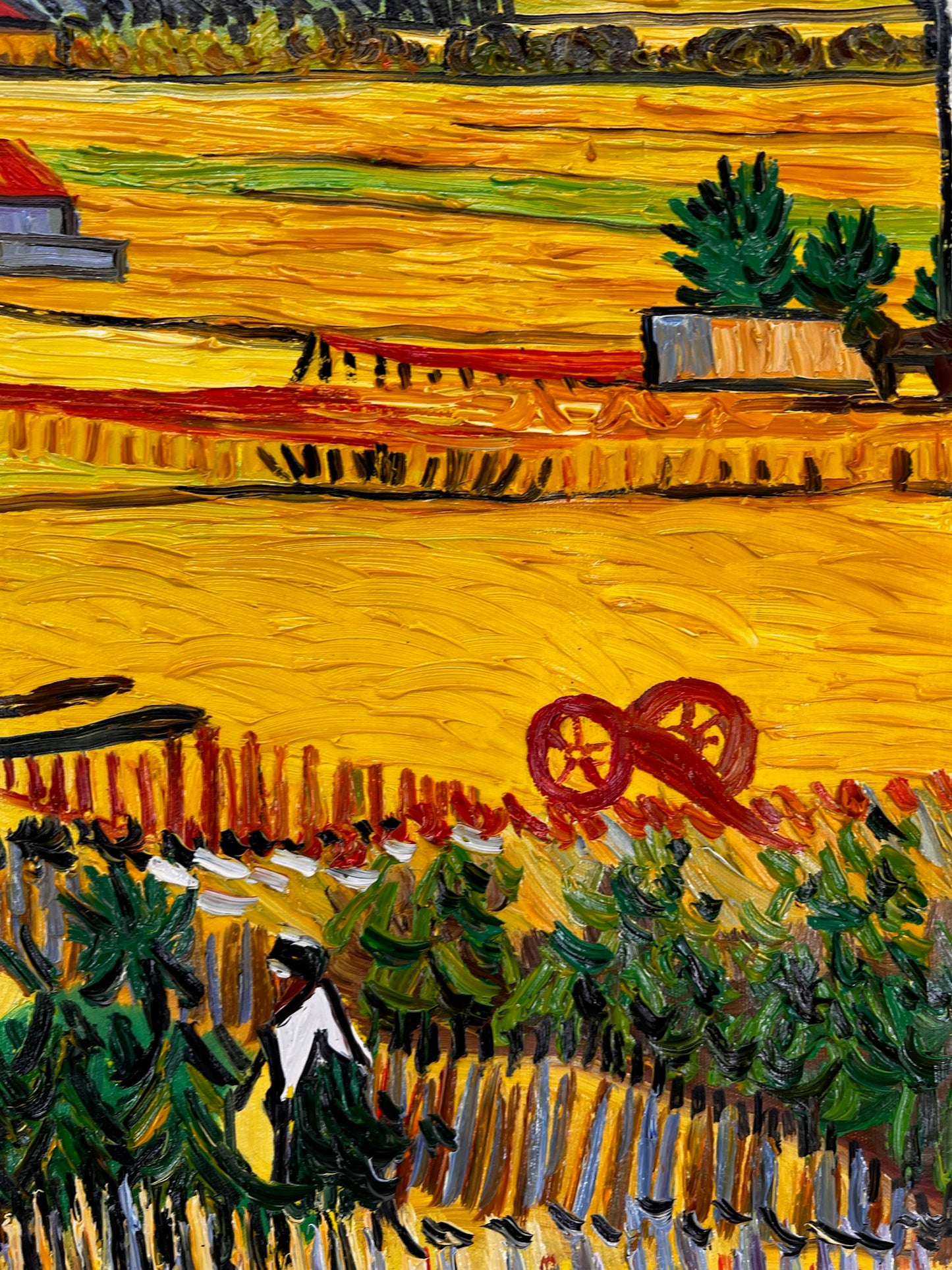 Vincent van Gogh – Handgeschilderd – “De oogst in La Crau” (73 × 92 cm)