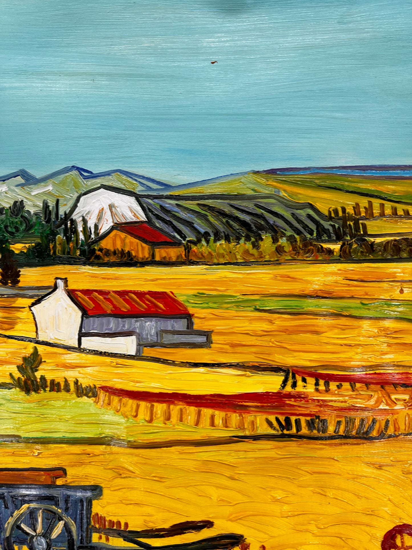 Vincent van Gogh – Handgeschilderd – “De oogst in La Crau” (73 × 92 cm)