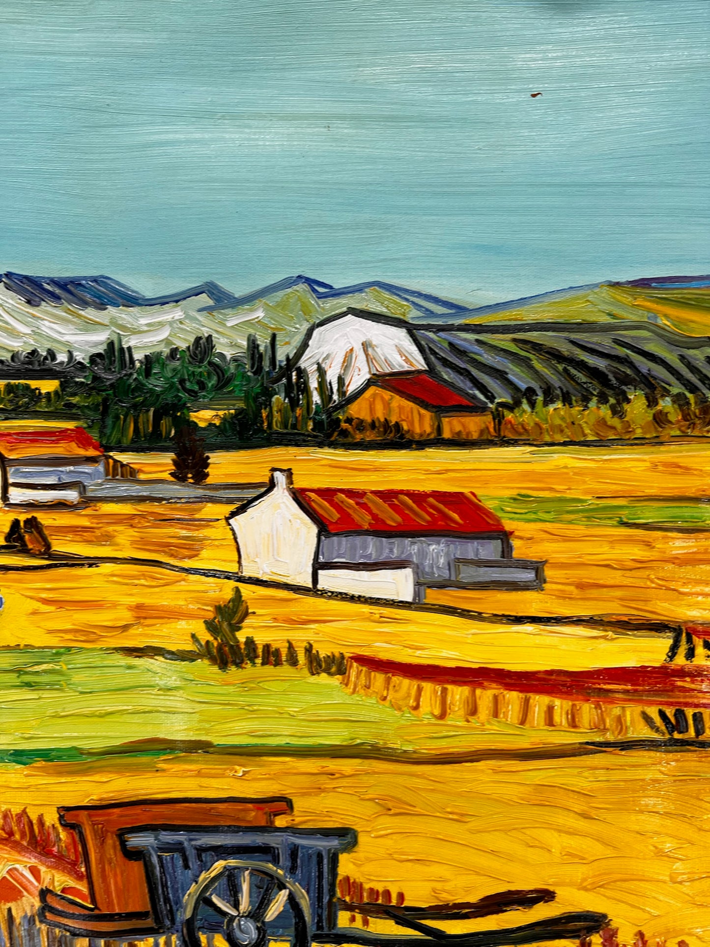 Vincent van Gogh – Handgeschilderd – “De oogst in La Crau” (73 × 92 cm)