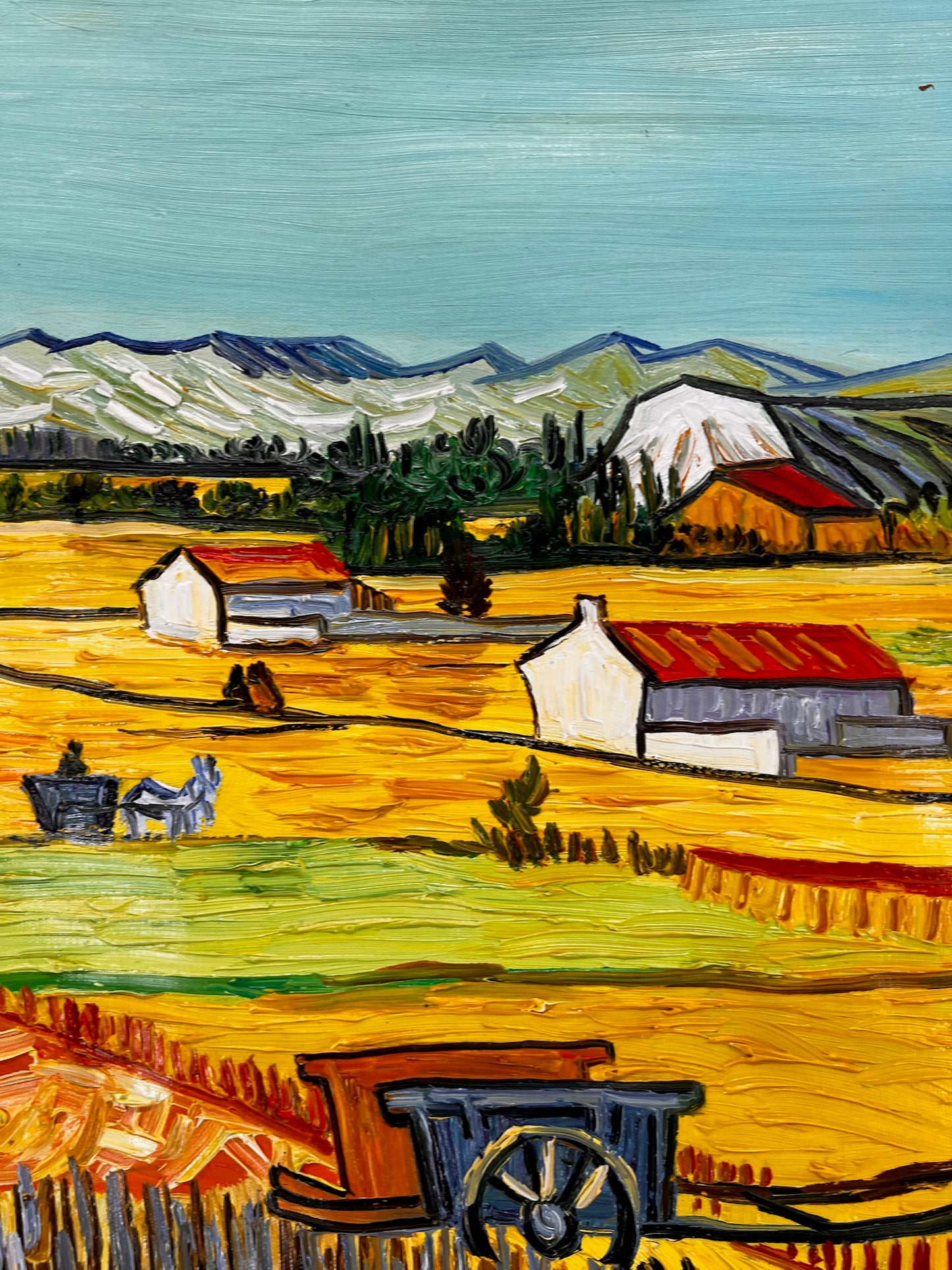 Vincent van Gogh – Handgeschilderd – “De oogst in La Crau” (73 × 92 cm)