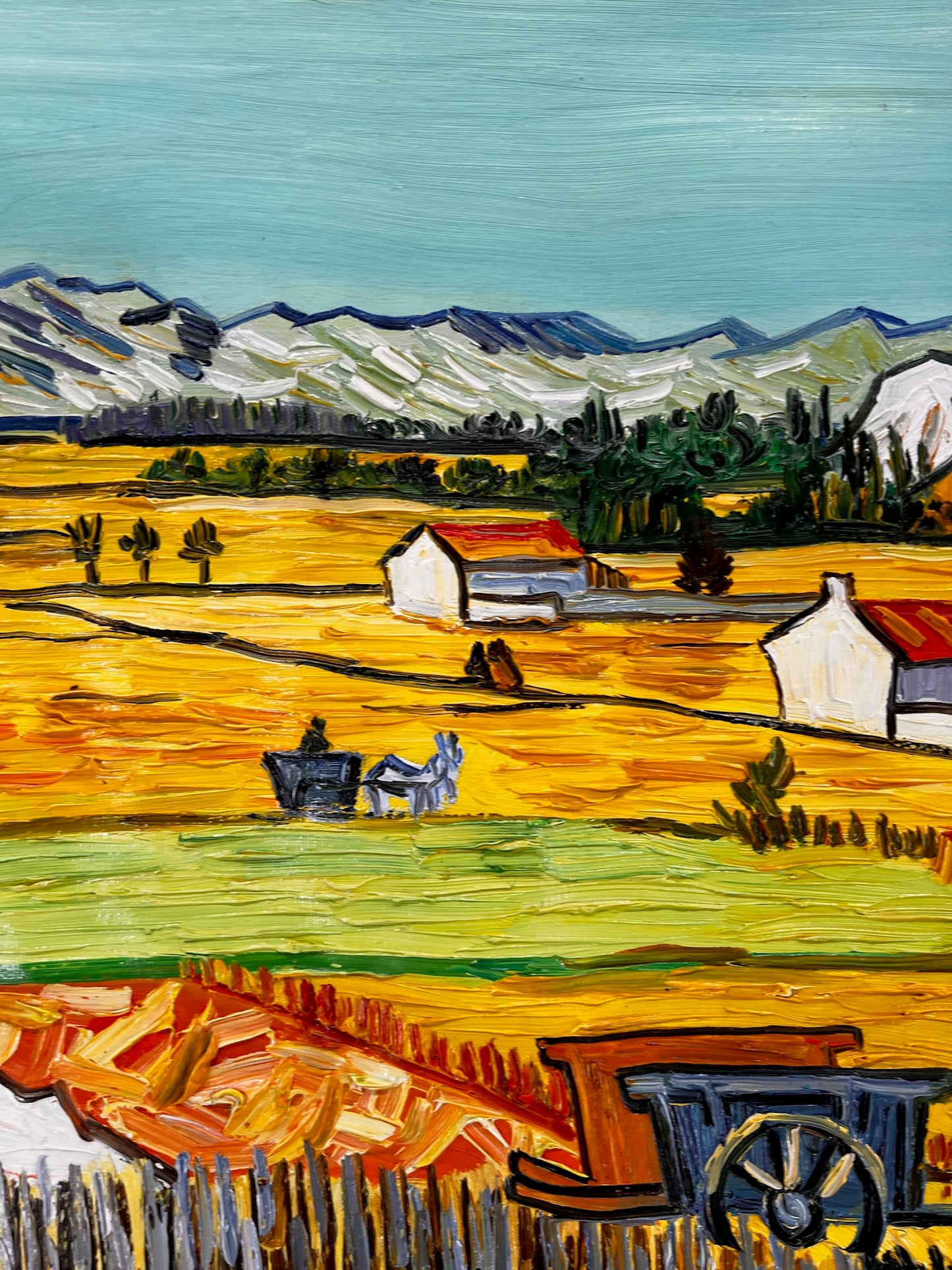Vincent van Gogh – Handgeschilderd – “De oogst in La Crau” (73 × 92 cm)