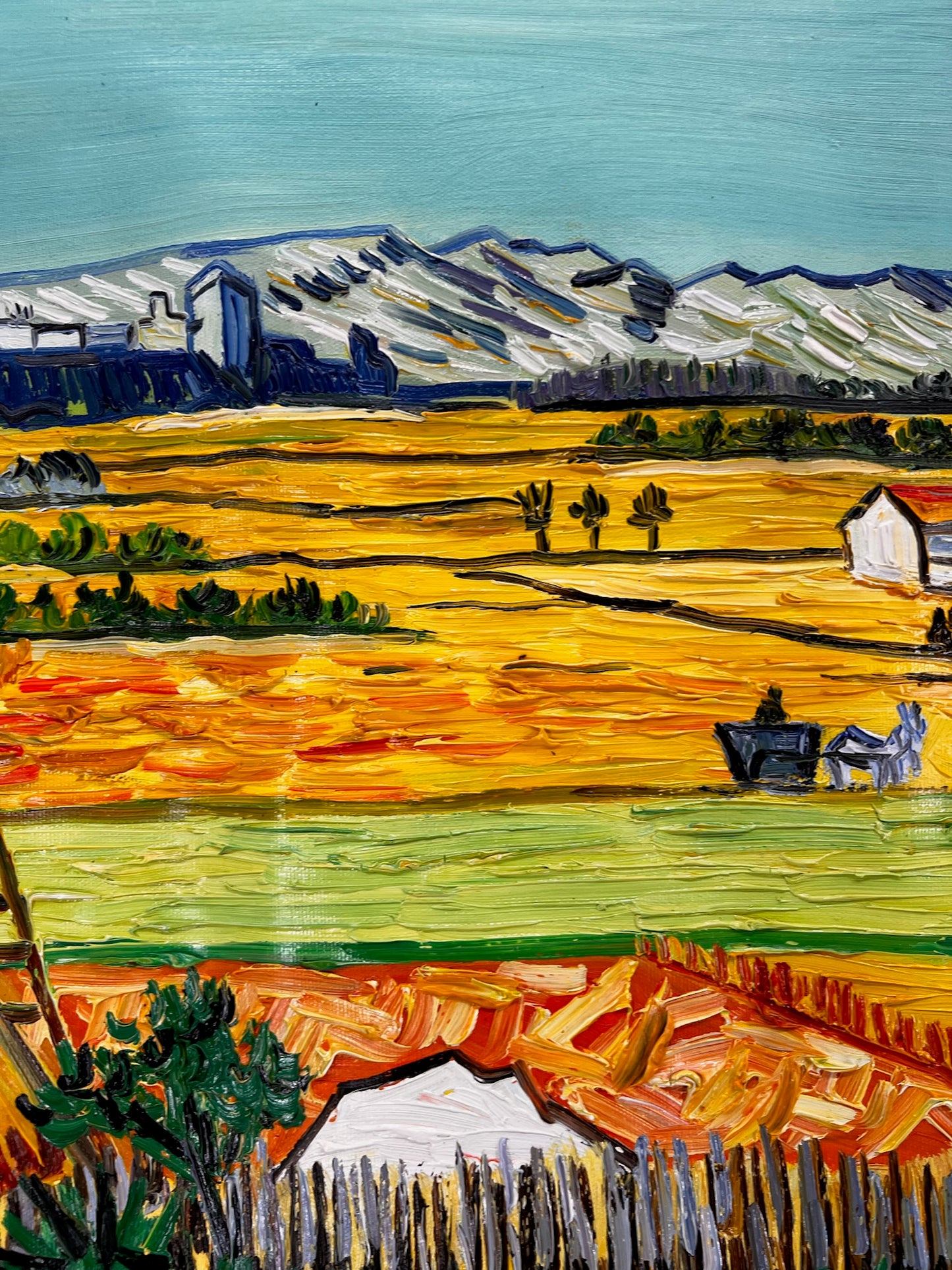 Vincent van Gogh – Handgeschilderd – “De oogst in La Crau” (73 × 92 cm)