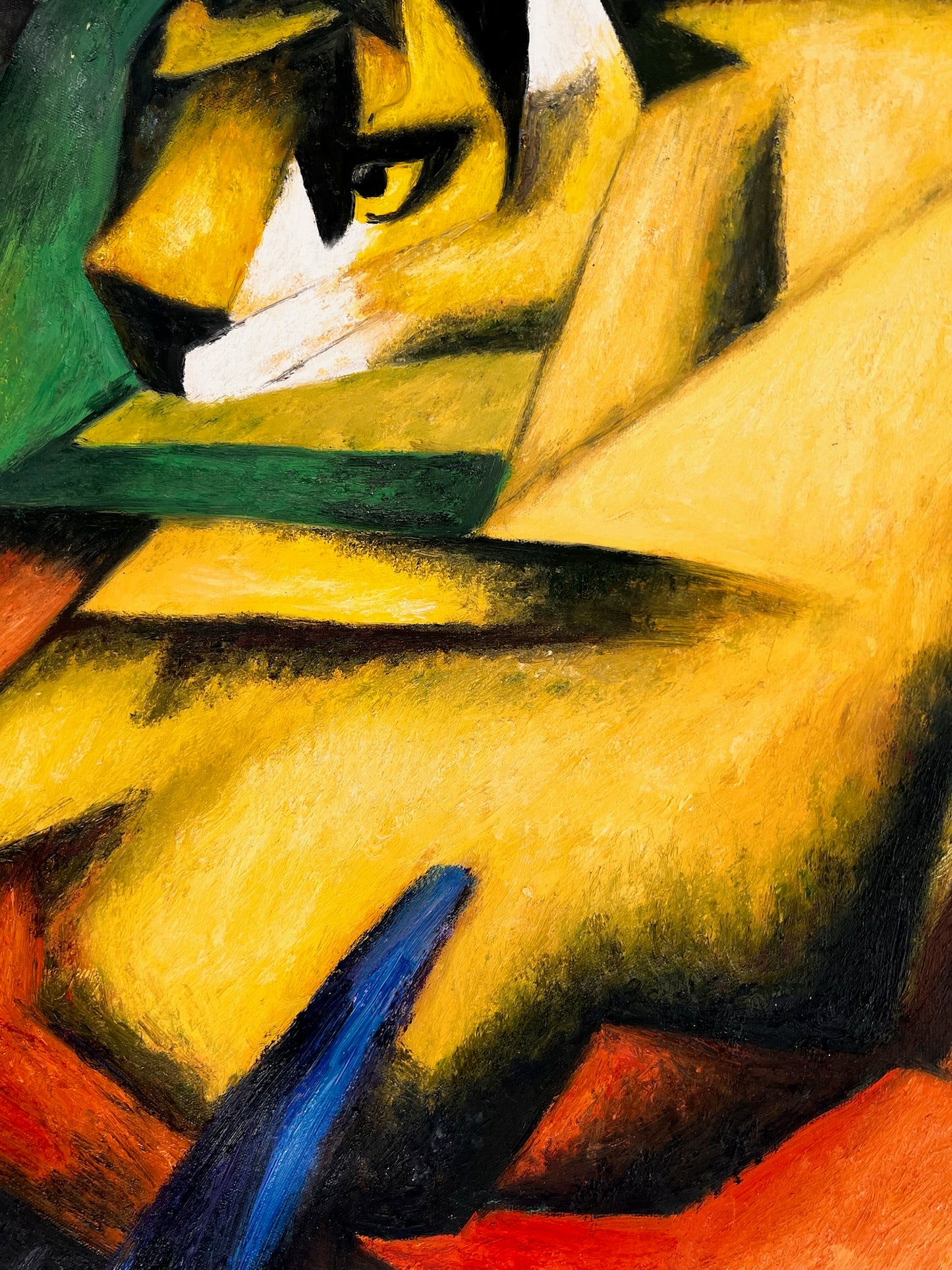 Tiger – Handgeschilderd Expressionistisch Olieverfschilderij op Canvas (64 × 80 cm)