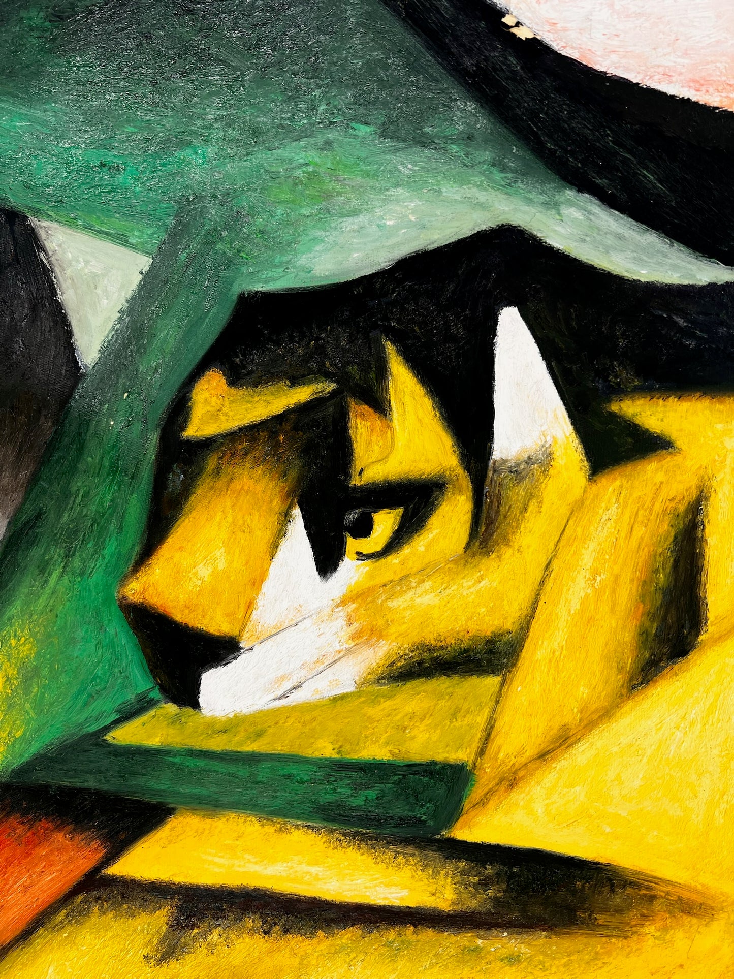 Tiger – Handgeschilderd Expressionistisch Olieverfschilderij op Canvas (64 × 80 cm)