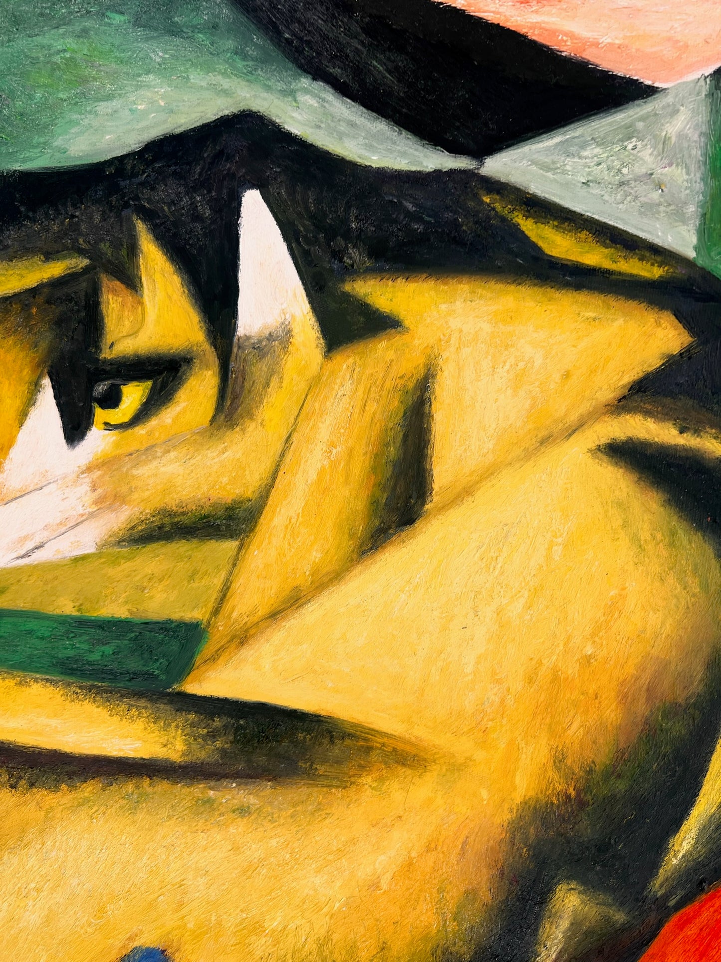 Tiger – Handgeschilderd Expressionistisch Olieverfschilderij op Canvas (64 × 80 cm)