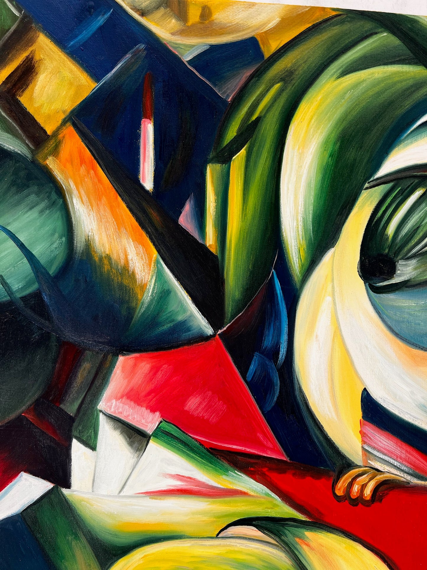 Der Mandrill – Handgeschilderd Expressionistisch Olieverfschilderij op Canvas (60 × 80 cm)