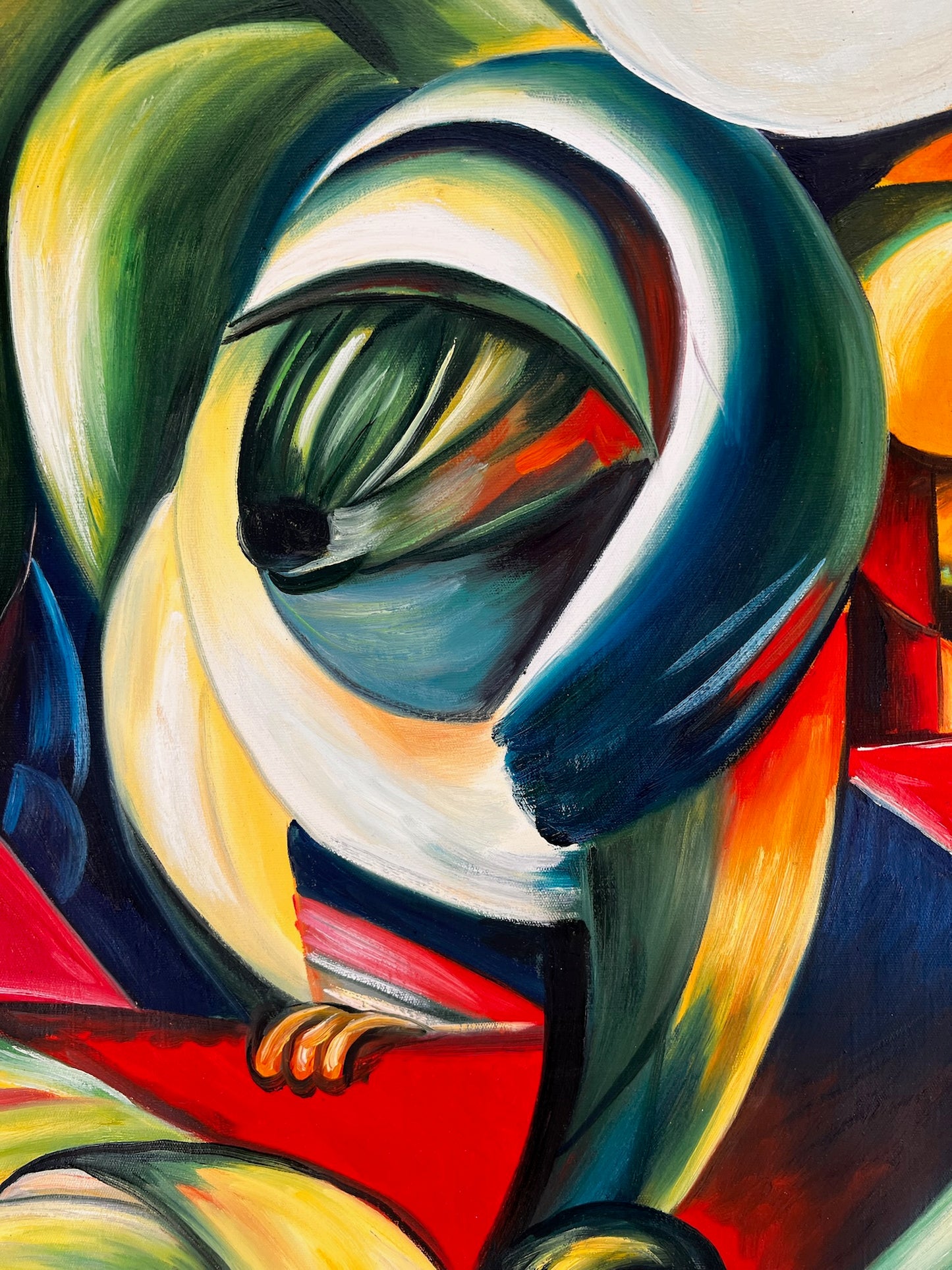 Der Mandrill – Handgeschilderd Expressionistisch Olieverfschilderij op Canvas (60 × 80 cm)