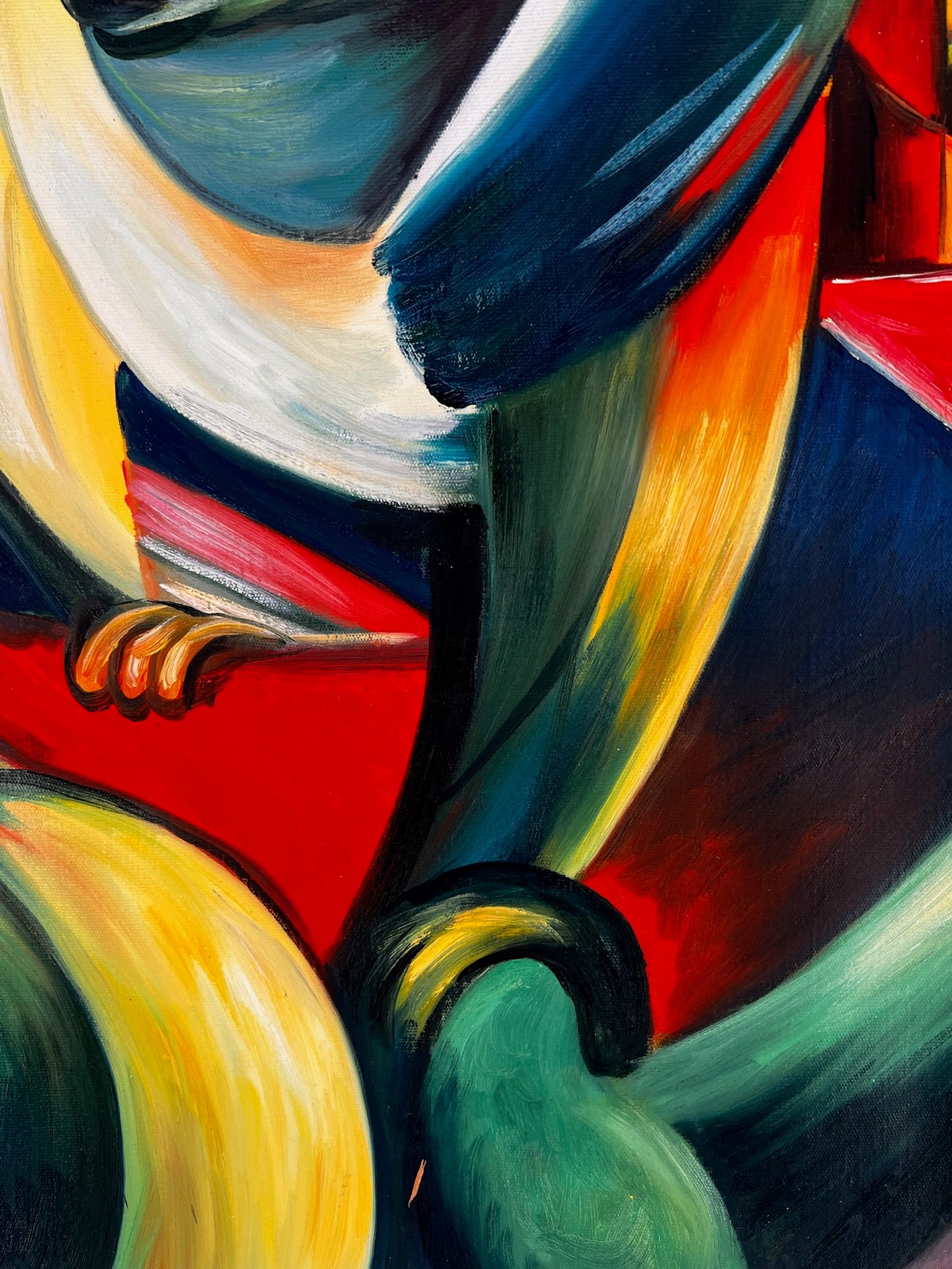 Der Mandrill – Handgeschilderd Expressionistisch Olieverfschilderij op Canvas (60 × 80 cm)