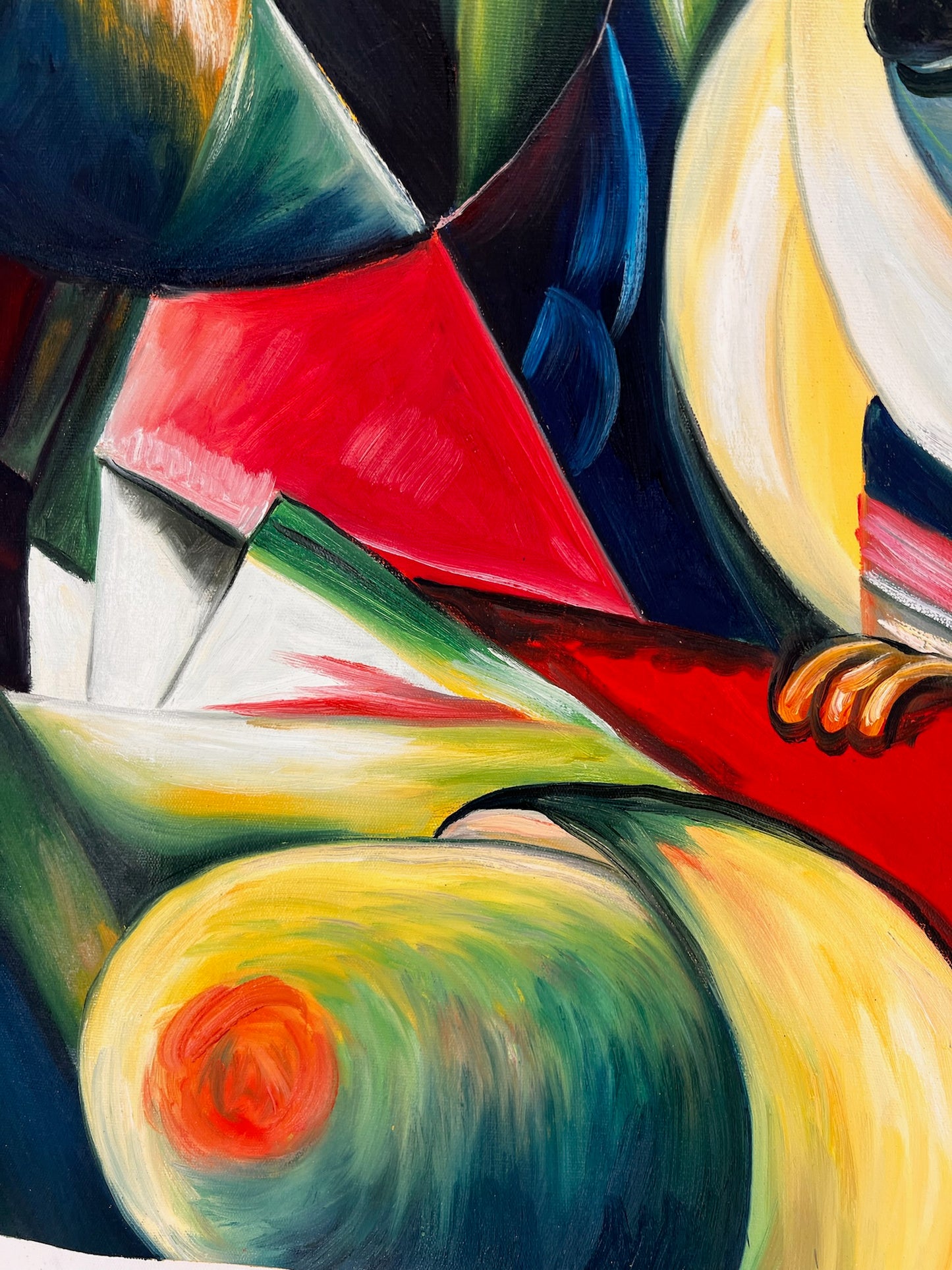 Der Mandrill – Handgeschilderd Expressionistisch Olieverfschilderij op Canvas (60 × 80 cm)