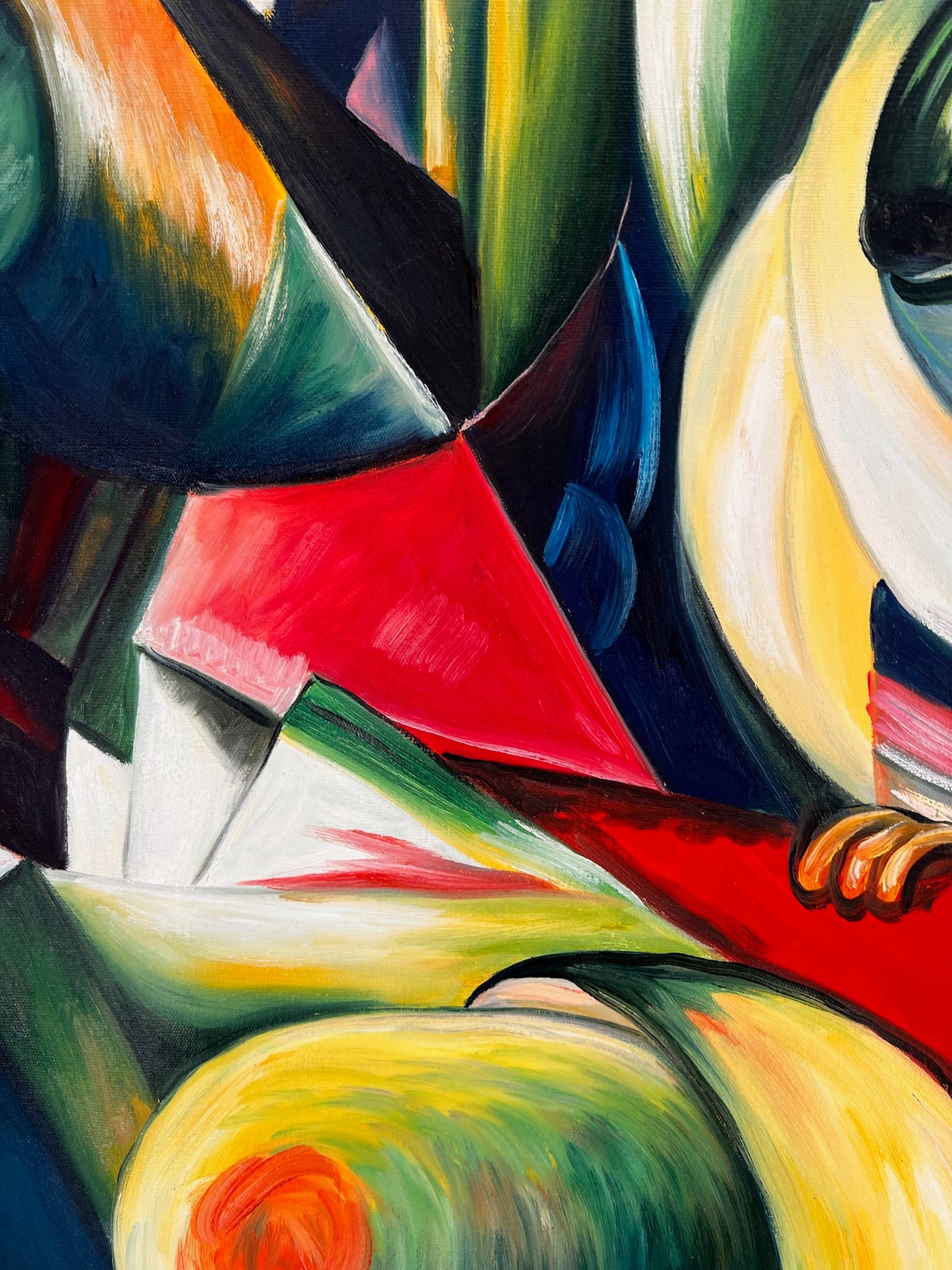 Der Mandrill – Handgeschilderd Expressionistisch Olieverfschilderij op Canvas (60 × 80 cm)