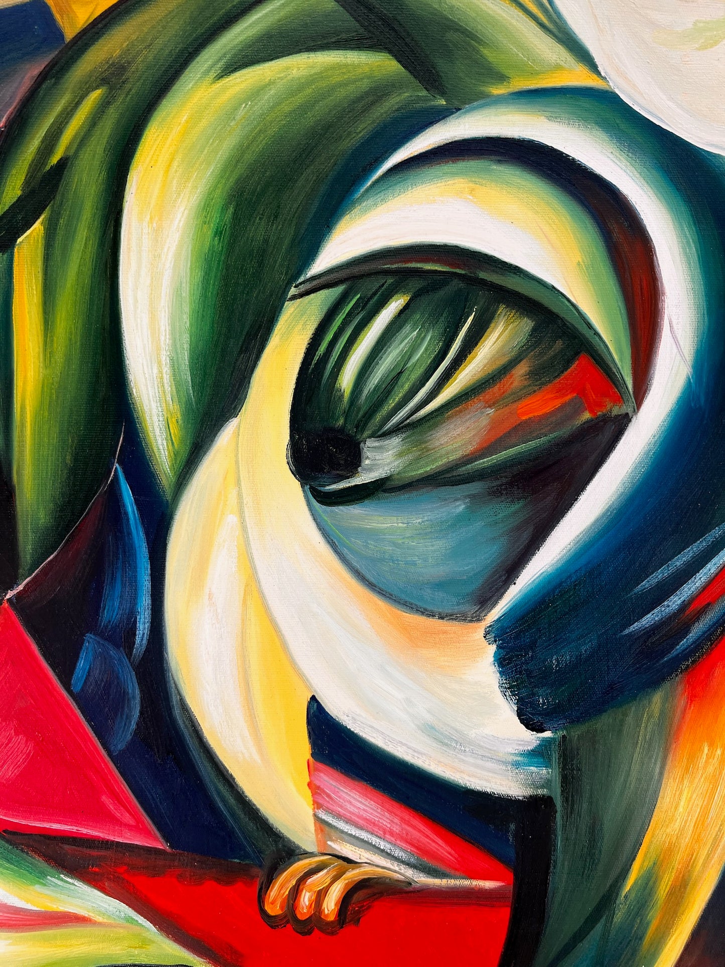 Der Mandrill – Handgeschilderd Expressionistisch Olieverfschilderij op Canvas (60 × 80 cm)