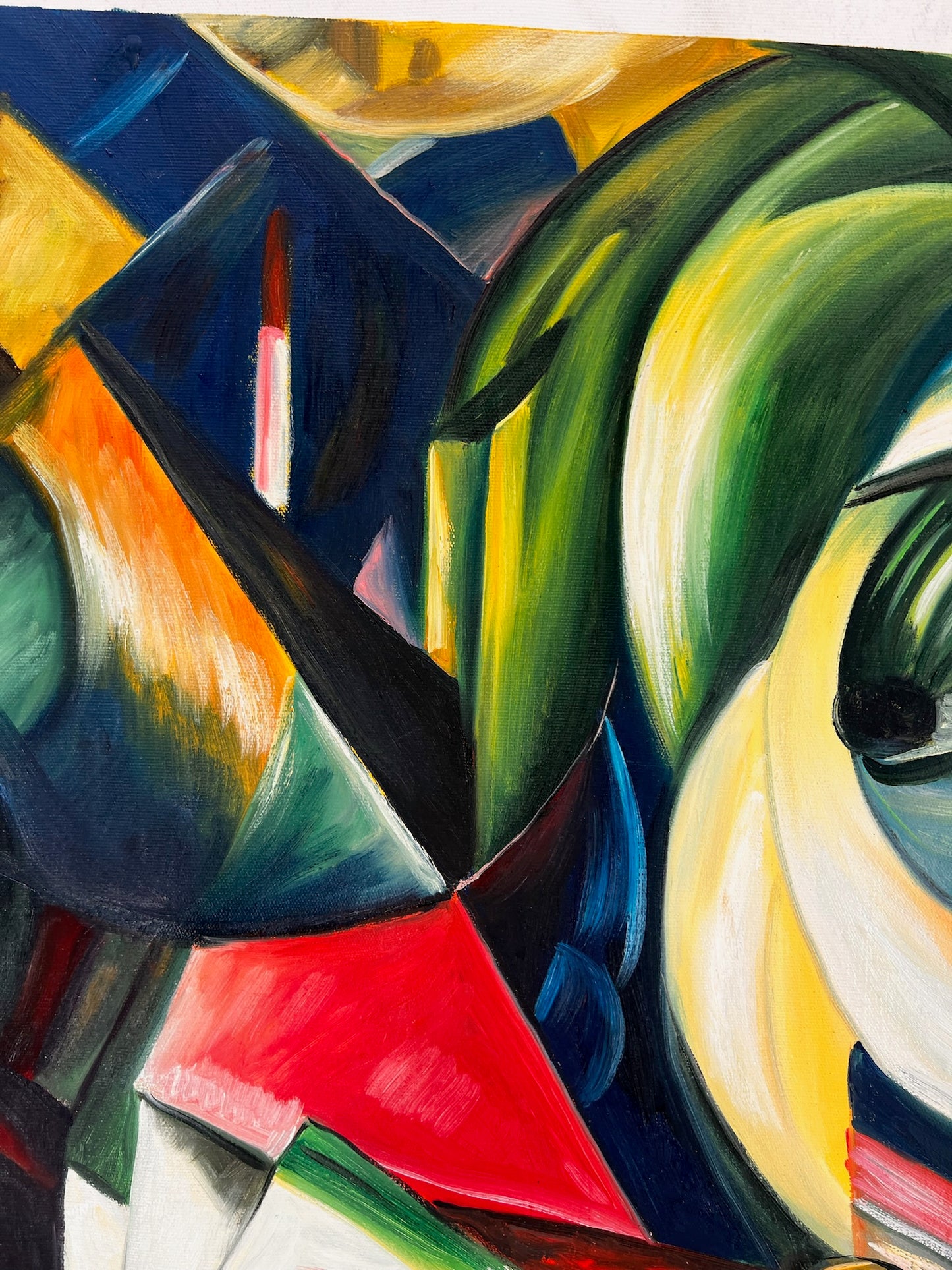Der Mandrill – Handgeschilderd Expressionistisch Olieverfschilderij op Canvas (60 × 80 cm)