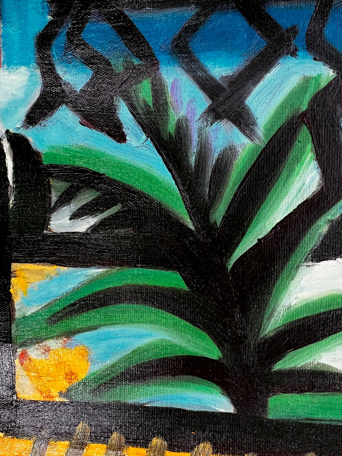 Côte d’Azur – Handgeschilderd kubistisch olieverfschilderij op canvas (60 × 80 cm)