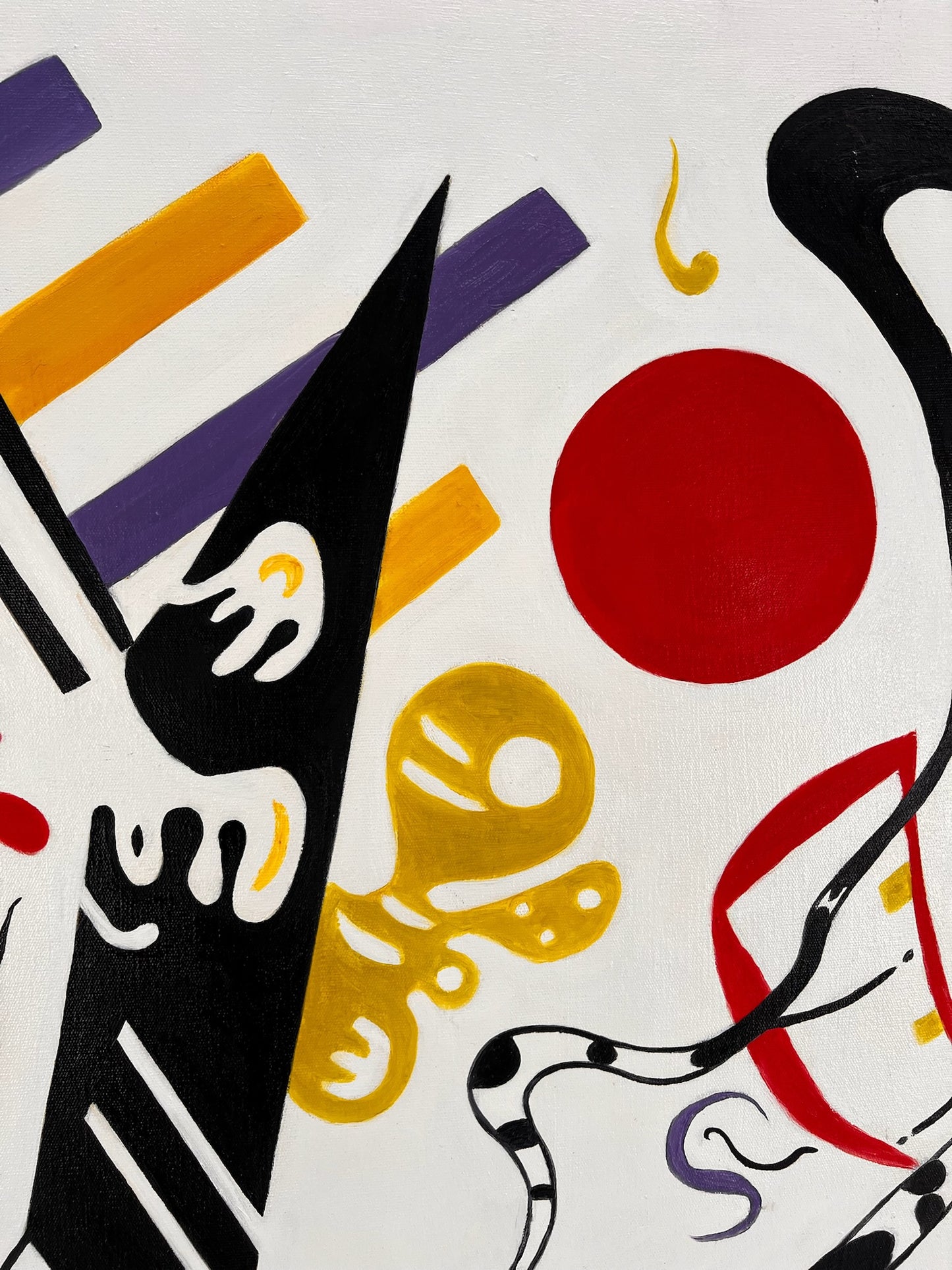 Abstracte compositie WK 819 (naar Wassily Kandinsky) – Handgeschilderd Modern Abstract Olieverf op Canvas (60 × 80 cm, ingelijst)