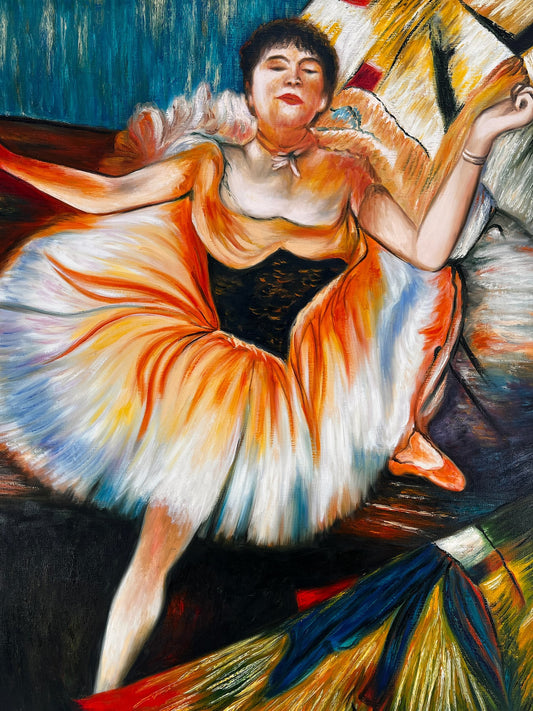 Ballerina – Handgeschilderd Impressionistisch Olieverfschilderij op Canvas (60 × 80 cm)