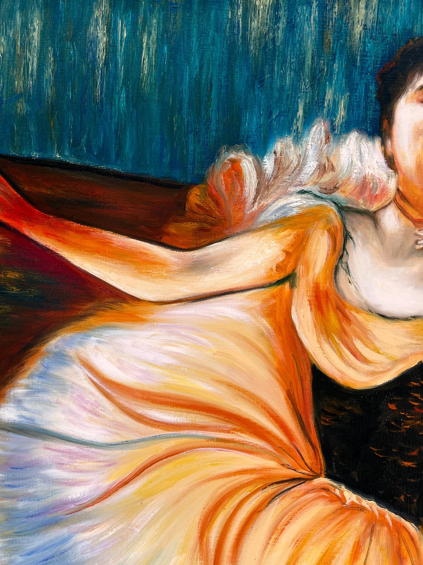Ballerina – Handgeschilderd Impressionistisch Olieverfschilderij op Canvas (60 × 80 cm)