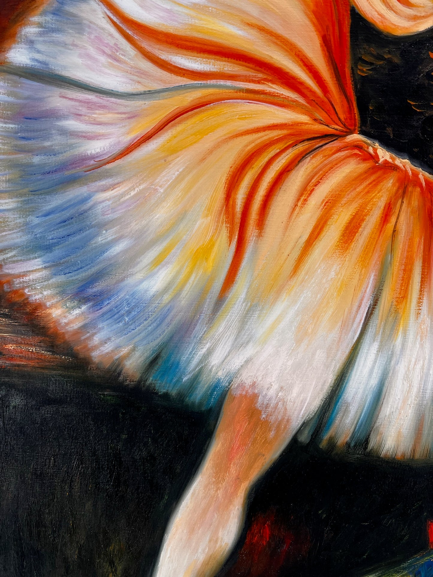 Ballerina – Handgeschilderd Impressionistisch Olieverfschilderij op Canvas (60 × 80 cm)