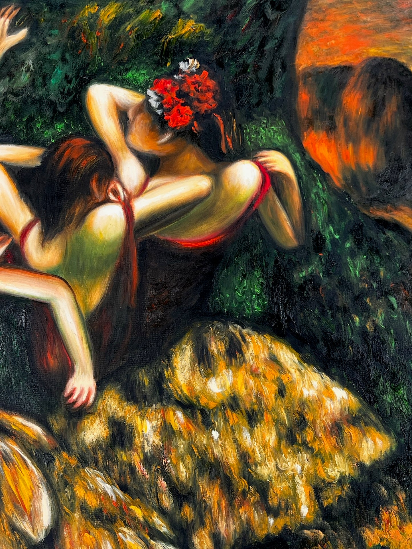 The Dancers in the Sunlight – Handgeschilderd Impressionistisch Olieverfschilderij op Canvas (60 × 80 cm)