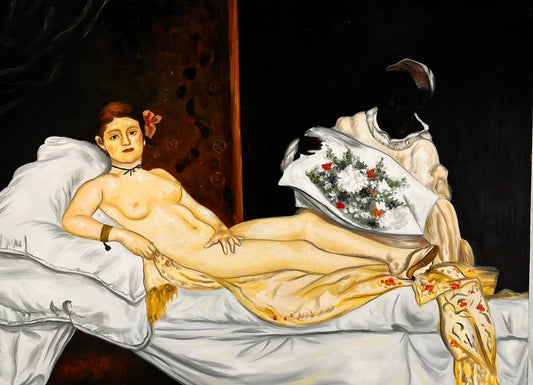 Olympia – Handgeschilderd Realistisch Olieverfschilderij op Canvas (64 × 80 cm)