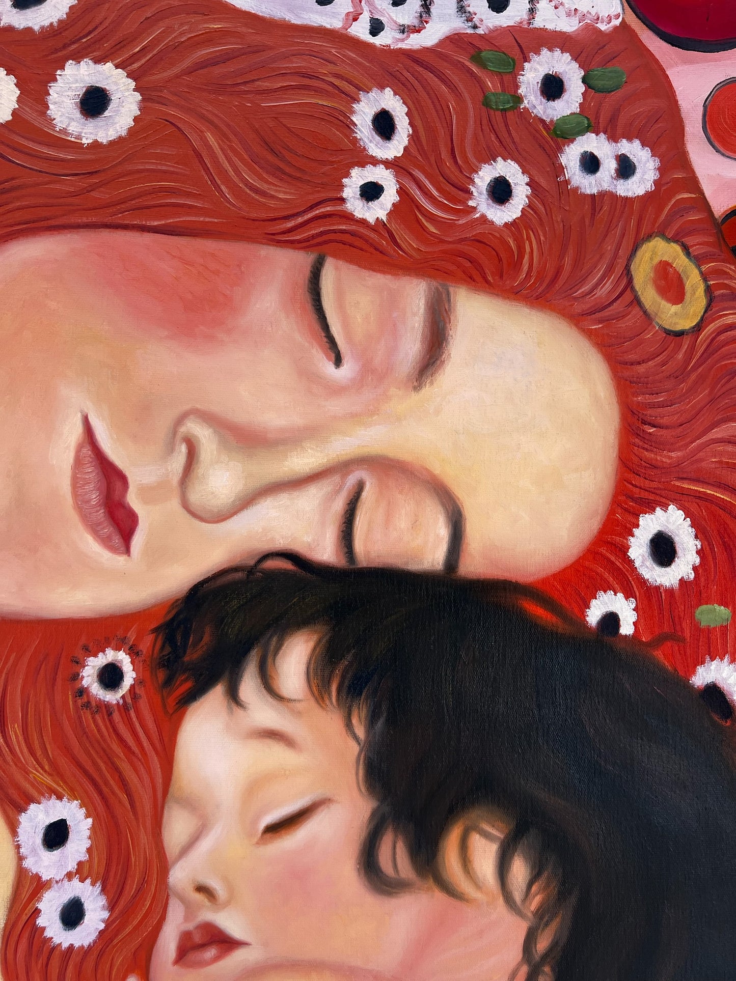 Mutter und Kind – Handgeschilderd Symbolistisch Olieverfschilderij op Canvas (60 × 80 cm)