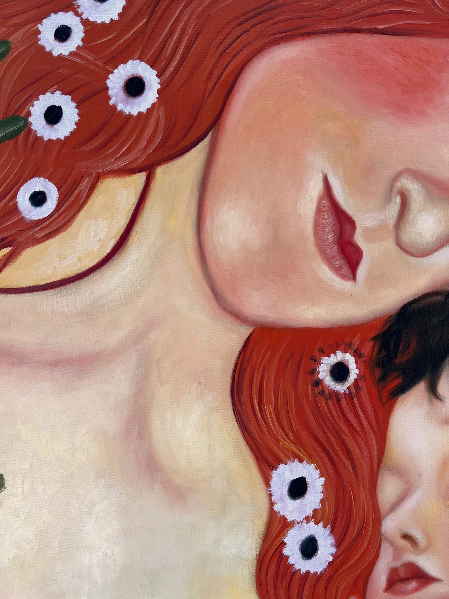 Mutter und Kind – Handgeschilderd Symbolistisch Olieverfschilderij op Canvas (60 × 80 cm)