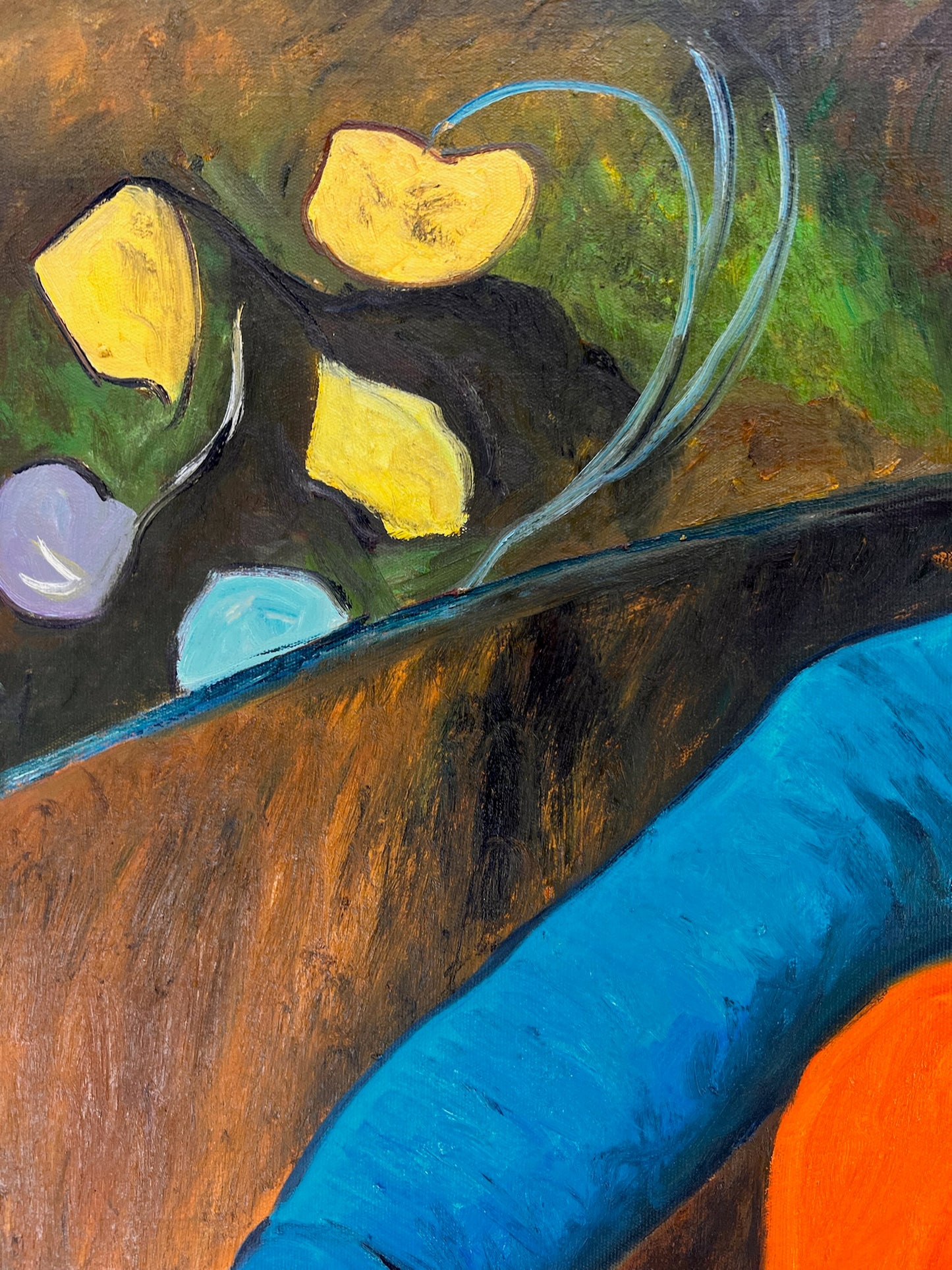 Portret van een Cellist – Handgeschilderd Postimpressionistisch Olieverfschilderij op Canvas (60 × 80 cm)