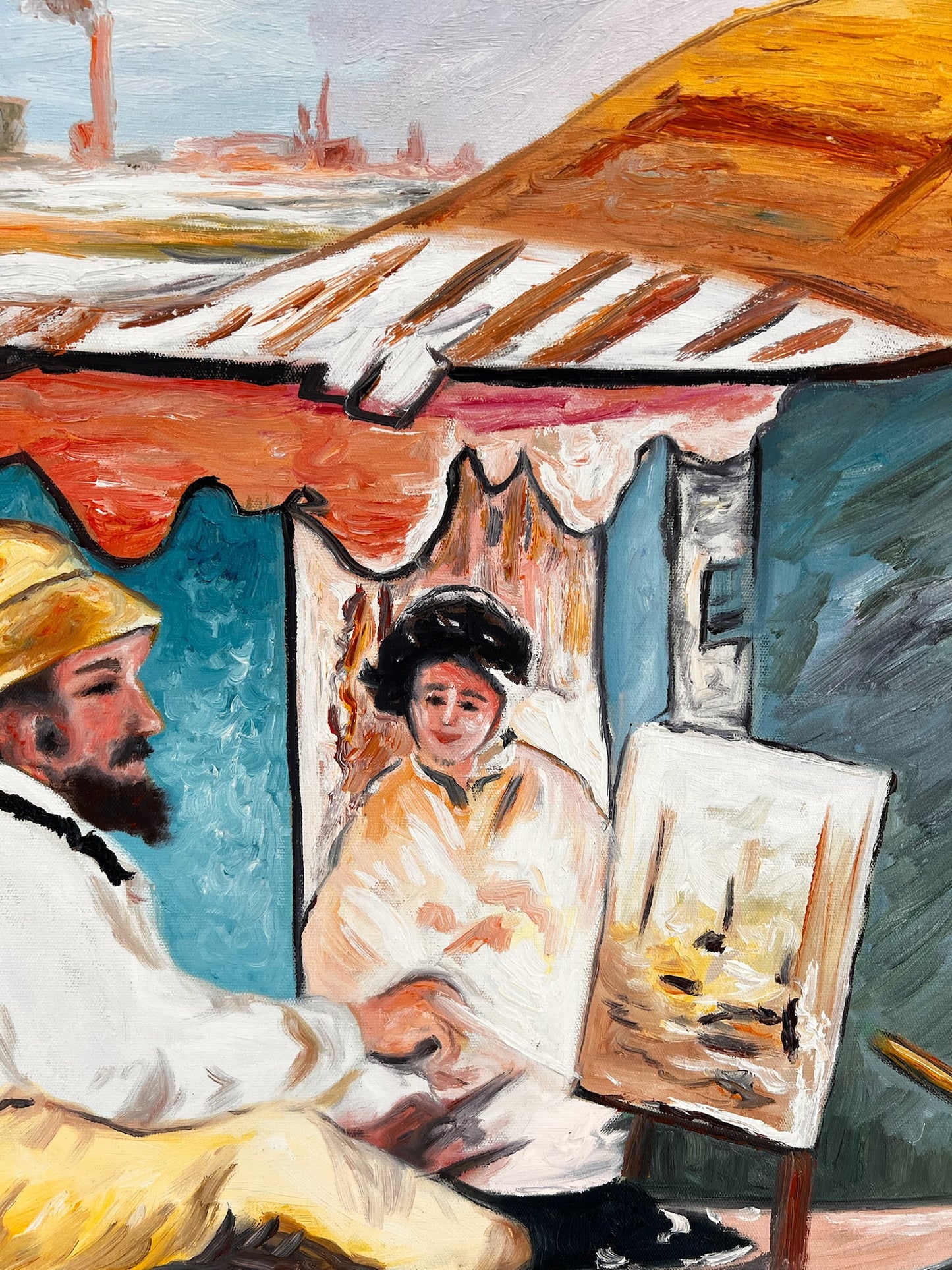 Claude Monet – Dejeuner sur l’herbe (impressionist) – Handgeschilderd Olie op Canvas (64 × 80 cm) – Framed on Canvas