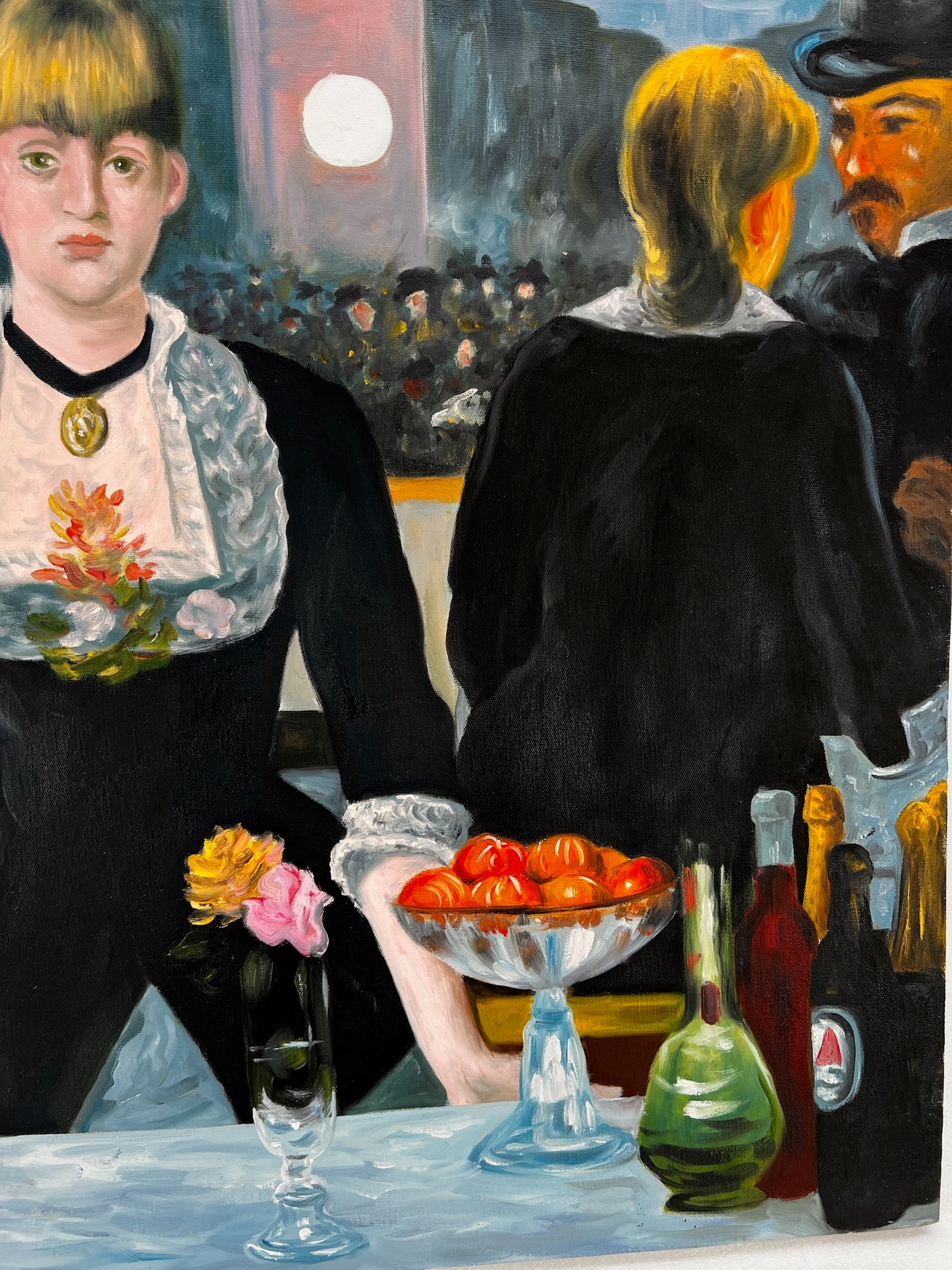 Un Bar aux Folies-Bergère – Handgeschilderd Impressionistisch Olieverfschilderij op Canvas (64 × 80 cm)