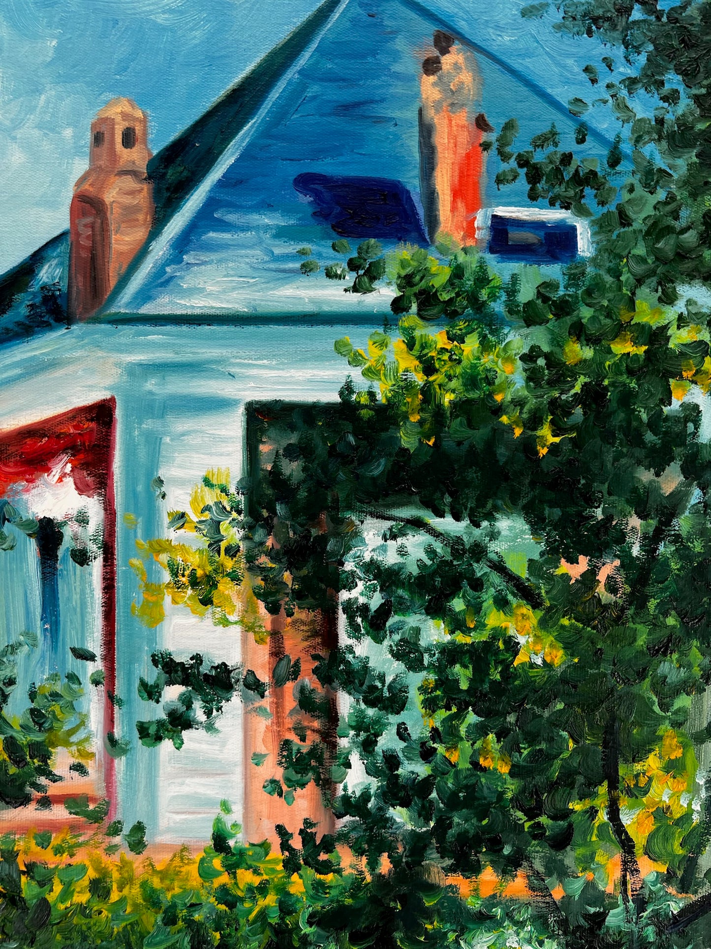 Woman in the Garden (after Édouard Manet) – Hand-Painted Impressionist Oil on Canvas (60 × 80 cm)