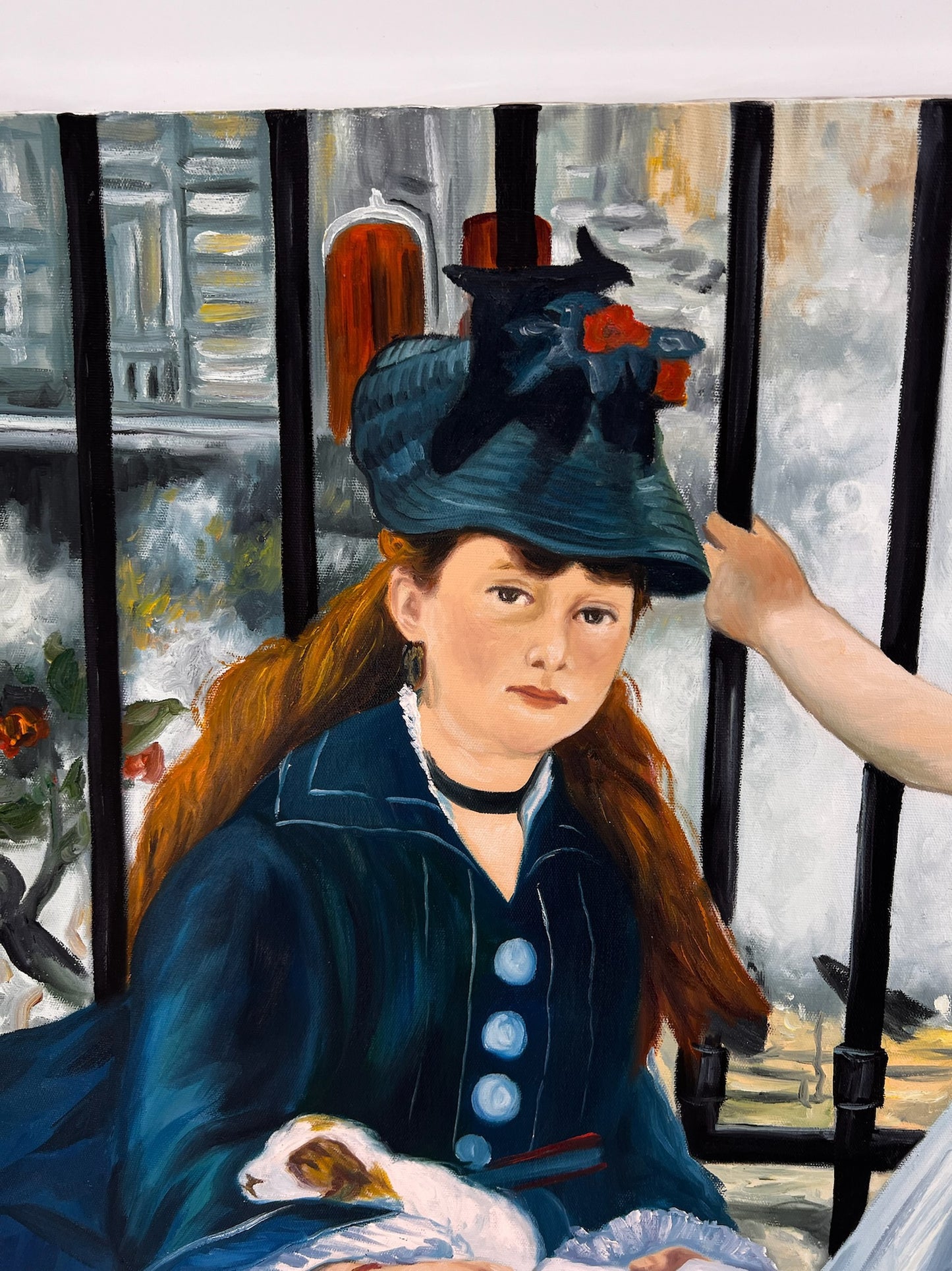 The Railway (Manet) – Handgeschilderd Impressionistisch Olieverfschilderij op Canvas (64 × 80 cm)