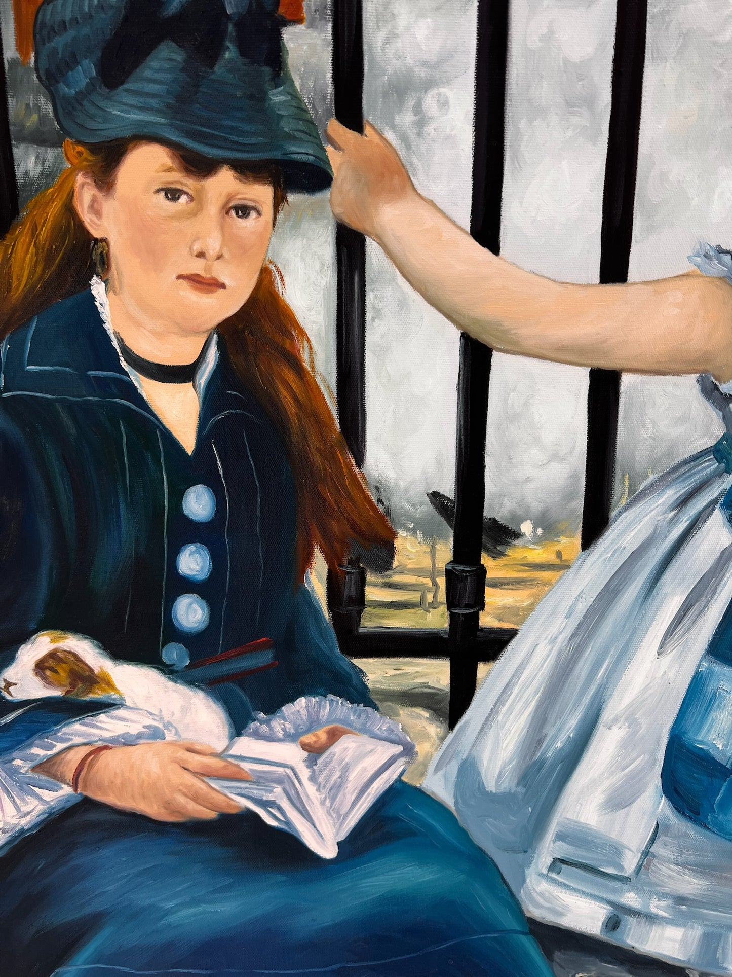 The Railway (Manet) – Handgeschilderd Impressionistisch Olieverfschilderij op Canvas (64 × 80 cm)