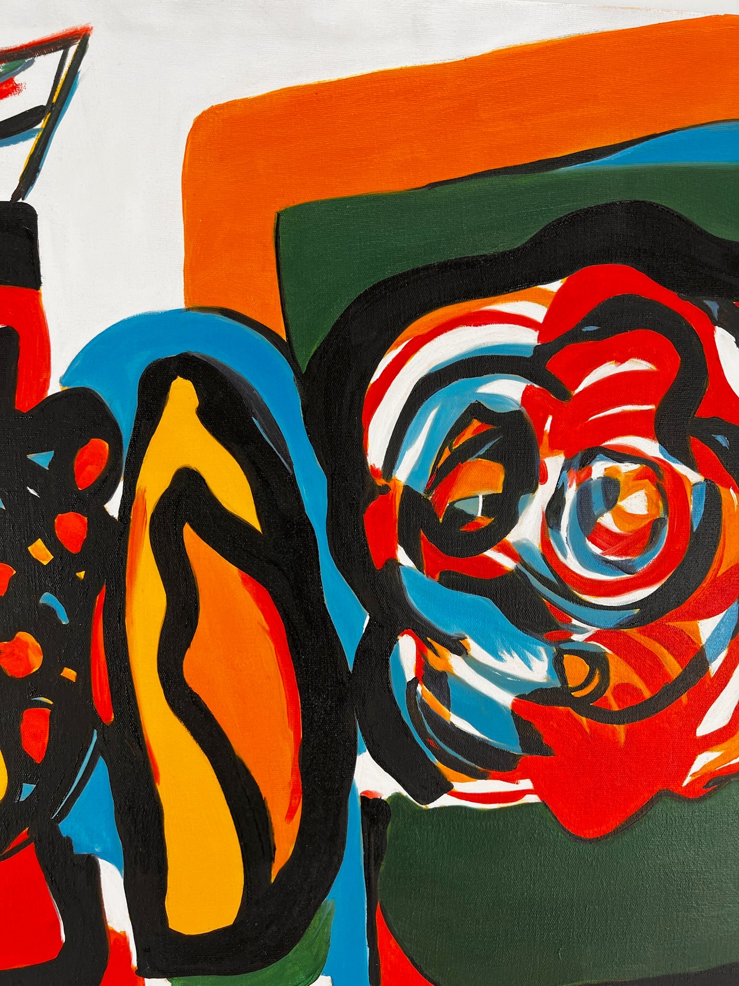 Abstracte compositie (naar Wassily Kandinsky) – Handgeschilderd Modern Abstract Olieverf op Canvas (60 × 80 cm, ingelijst)