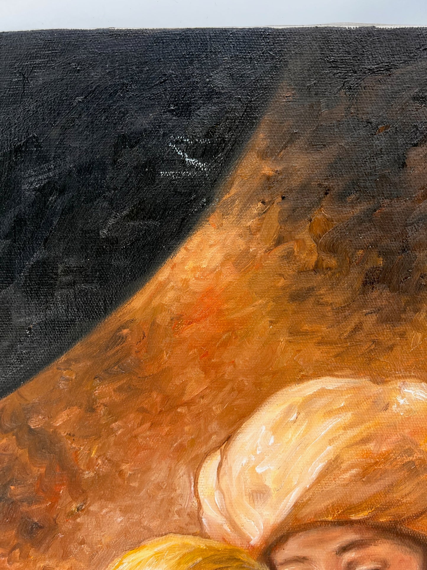 Jakob zegent de kinderen van Jozef (naar Rembrandt van Rijn) – Handgeschilderd Barok Olieverf op Canvas (64 × 80 cm)