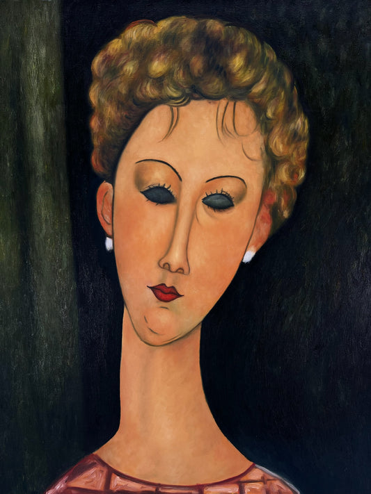 Vrouw met oorbellen – Handgeschilderd Olieverf op Canvas (60 × 80 cm)