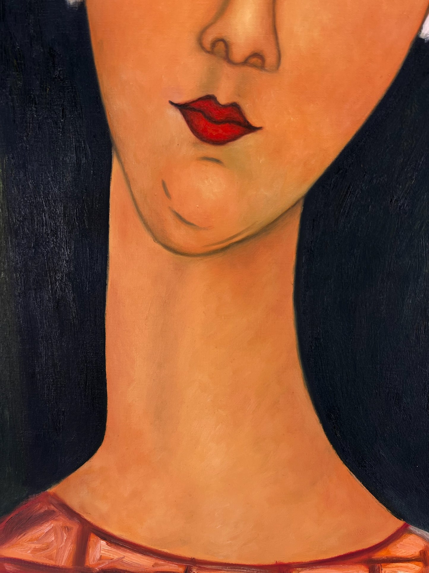 Vrouw met oorbellen – Handgeschilderd Olieverf op Canvas (60 × 80 cm)