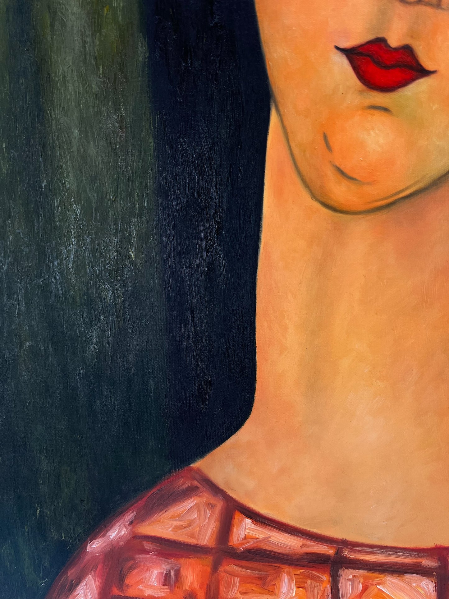 Vrouw met oorbellen – Handgeschilderd Olieverf op Canvas (60 × 80 cm)