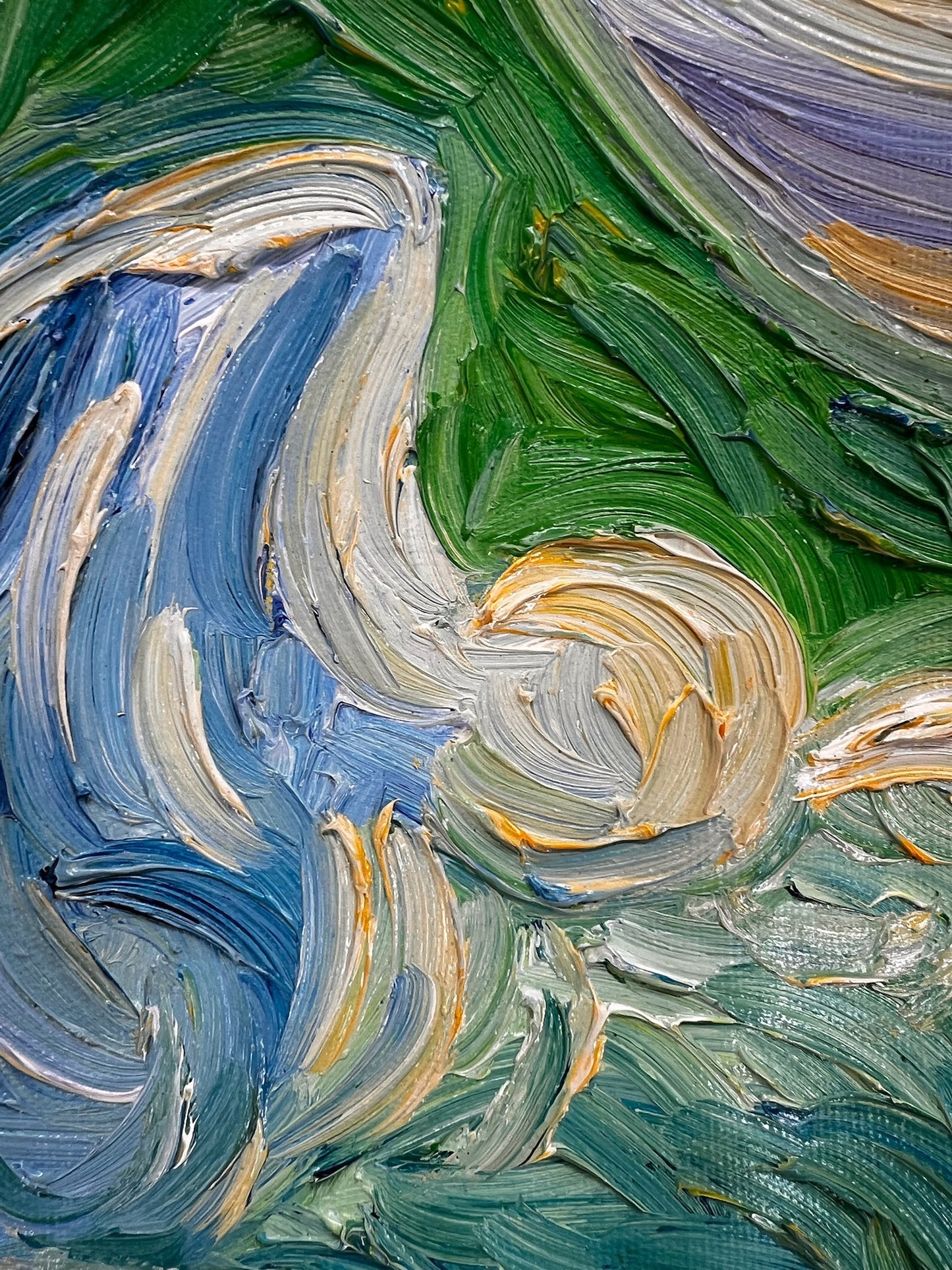 Handgeschilderd Van Gogh Korenveld met cipressen: post-impressionistisch olieverfschilderij op doek