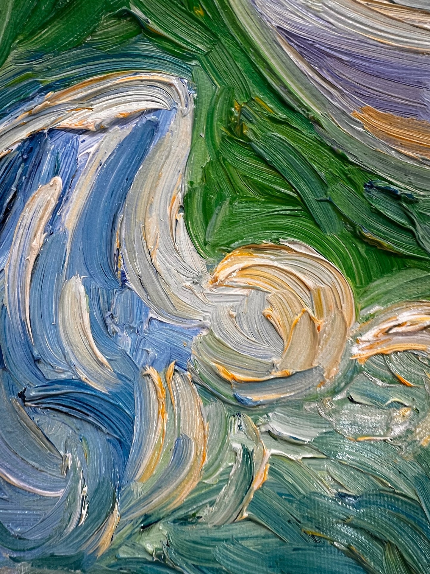 Handgeschilderd Van Gogh Korenveld met cipressen: post-impressionistisch olieverfschilderij op doek