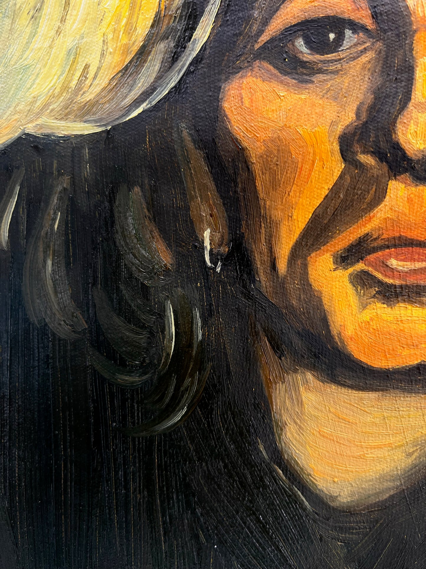 Hoofd van een vrouw (naar Vincent van Gogh) – Handgeschilderd olieverfschilderij op canvas (42,7 × 33,5 cm)