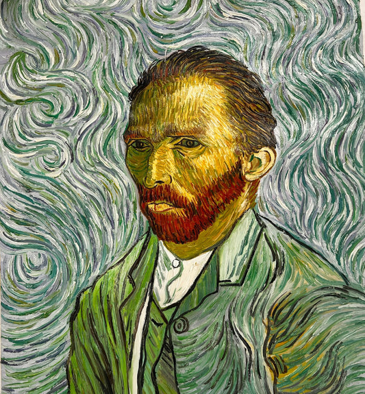 Zelfportret – Handgeschilderd postimpressionistisch olieverfschilderij op canvas (65 × 54 cm)