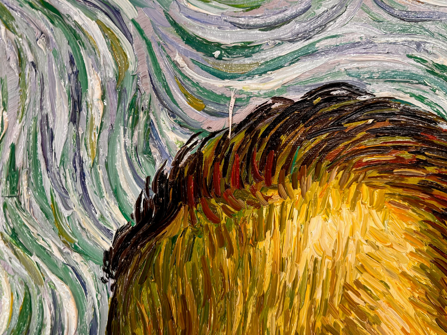 Zelfportret – Handgeschilderd postimpressionistisch olieverfschilderij op canvas (65 × 54 cm)