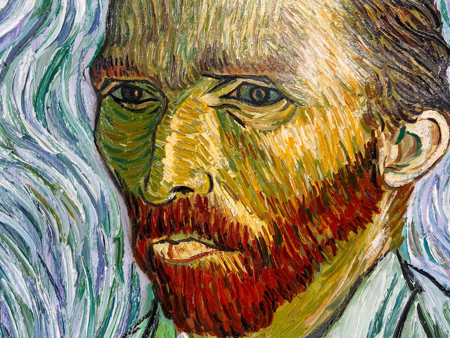 Zelfportret – Handgeschilderd postimpressionistisch olieverfschilderij op canvas (65 × 54 cm)